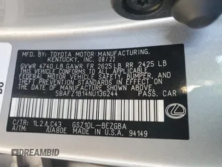 2022 Lexus ES with VIN 58AFZ1B14NU136244, listed as a Copart auction lot 76293464 with 6,279 mi miles and Salvage Title. Bid and sale history available at carsss.com. Image 15.