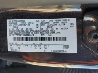 2018 Ford F-250 XL с VIN 1FT7W2BT0JEB27772, выставлен на аукционе Copart как лот 46932235 с пробегом 366 763 миль миль и Списание • Salvage title. История ставок и продаж доступна на DreamBid. Изображение 12.