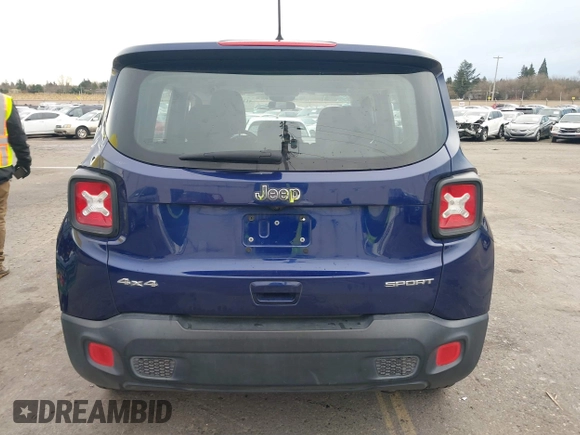 2018 Jeep Renegade Sport with VIN ZACCJBAH9JPJ00875, listed as a IAAI auction lot 41134090 with 127,574 mi miles and . Bid and sale history available at DreamBid. Image 16.