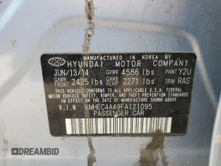2015 Hyundai Sonata Hybrid Limited with VIN KMHEC4A49FA121095, listed as a Copart auction lot 79596813 with Not Provided miles. Bid and sale history available at carsss.com. Image 12.