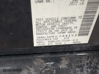 2018 Nissan Altima 2.5 SV with VIN 1N4AL3AP6JC244153, listed as a IAAI auction lot 41845407 with 54,486 mi miles. Bid and sale history available at carsss.com. Image 9.