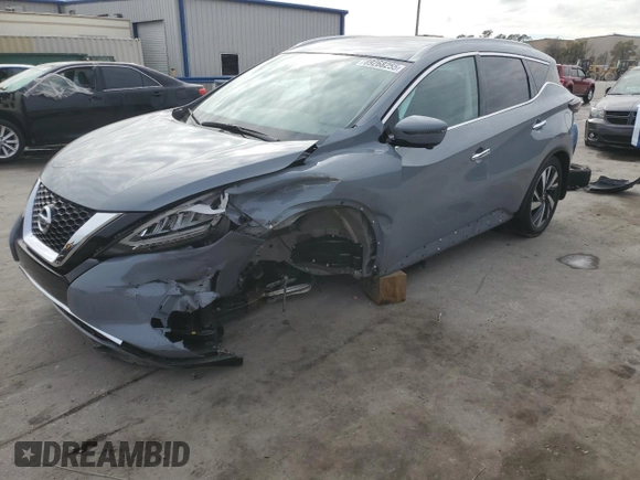 2022 Nissan Murano SL with VIN 5N1AZ2CJXNC117631, listed as a Copart auction lot 89268255 with 8,958 mi miles and Salvage Title. Bid and sale history available at carsss.com. Image 1.