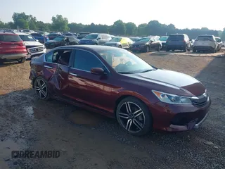 2016 Honda Accord Sport with VIN 1HGCR2F55GA020218, listed as a IAAI auction lot 42427342 with 138,803 mi miles and . Bid and sale history available at DreamBid. Image 1.