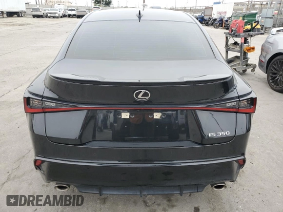 2022 Lexus IS 350 F Sport with VIN JTHGZ1B24N5052989, listed as a Copart auction lot 62594345 with 41,489 mi miles and Salvage title. Bid and sale history available at DreamBid. Image 6.