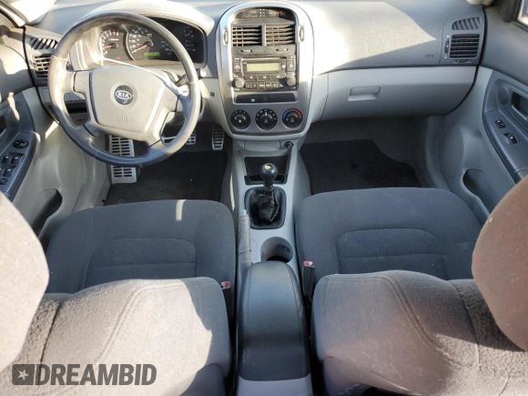 2005 Kia Spectra with VIN KNAFE161955103152, listed as a Copart auction lot 78554024 with 110,142 mi miles and Clean Title. Bid and sale history available at carsss.com. Image 8.