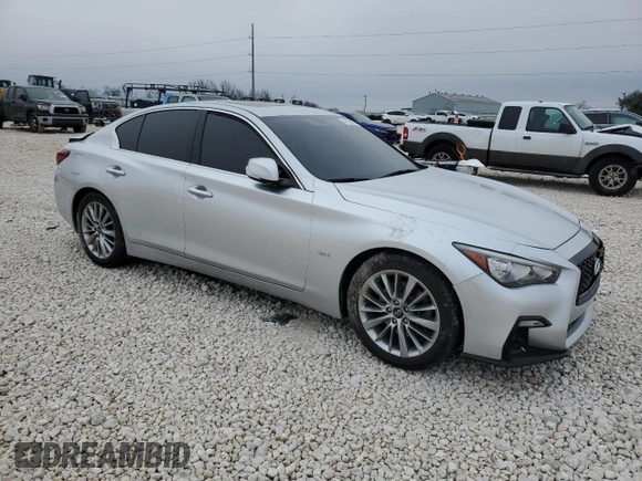 2020 Infiniti Q50 Luxe with VIN JN1EV7AP9LM207806, listed as a Copart auction lot 46036605 with 45,301 mi miles and Salvage Title. Bid and sale history available at DreamBid. Image 4.