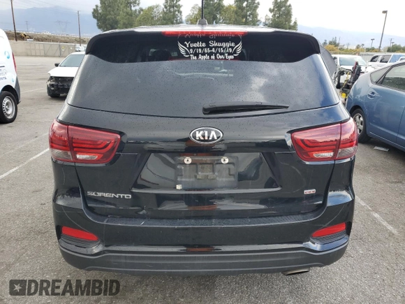 2019 Kia Sorento LX with VIN 5XYPG4A36KG568194, listed as a Copart auction lot 48190995 with 108,150 mi miles and Salvage Title. Bid and sale history available at carsss.com. Image 6.