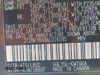 2010 Lexus RX 350 with VIN 2T2BK1BA9AC026095, listed as a IAAI auction lot 42277958 with 222,882 mi miles and . Bid and sale history available at DreamBid. Image 9.