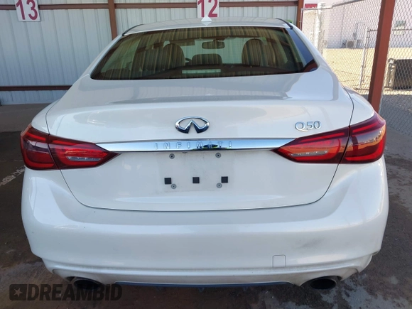 2019 Infiniti Q50 3.0t LUXE with VIN JN1EV7AP4KM513651, listed as a IAAI auction lot 41357173 with 77,485 mi miles. Bid and sale history available at carsss.com. Image 16.
