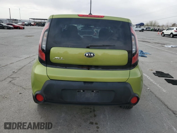 2015 Kia Soul + with VIN KNDJP3A5XF7765583, listed as a Copart auction lot 50600015 with 91,069 mi miles and Salvage Title. Bid and sale history available at carsss.com. Image 6.