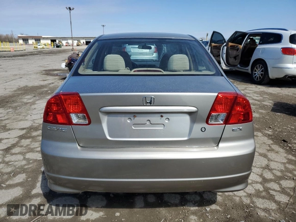 2004 Honda Civic EX with VIN 2HGES26764H529889, listed as a Copart auction lot 49139985 with 153,737 mi miles and Salvage Title. Bid and sale history available at DreamBid. Image 6.