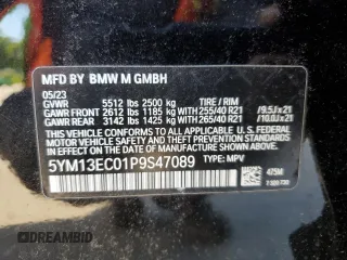 2023 BMW X3 M z VIN 5YM13EC01P9S47089, wystawiony jako Copart lot #70536243 z przebiegiem 3041 mil mil oraz . Historia ofert i sprzedaży dostępna na DreamBid. Obrazek 15.