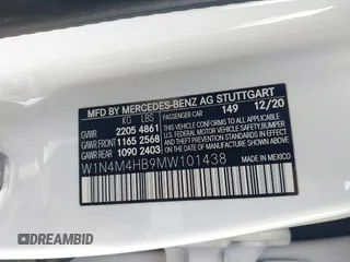 2021 Mercedes-Benz GLB 250 с VIN W1N4M4HB9MW101438, выставлен на аукционе IAAI как лот 42006550 с пробегом 63 923 миль миль и . История ставок и продаж доступна на DreamBid. Изображение 9.