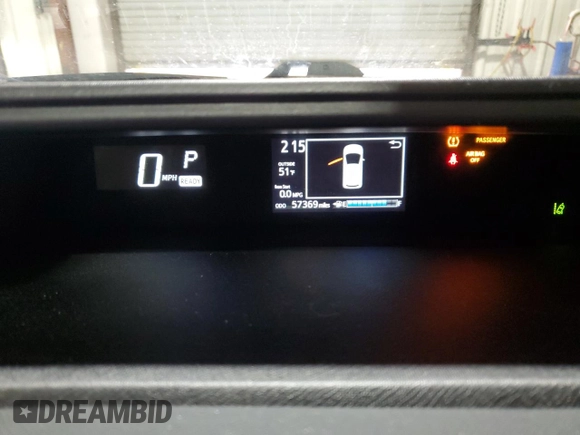 2018 Toyota Prius One with VIN JTDKDTB33J1612971, listed as a Copart auction lot 52892315 with 57,369 mi miles and Clean Title. Bid and sale history available at DreamBid. Image 9.