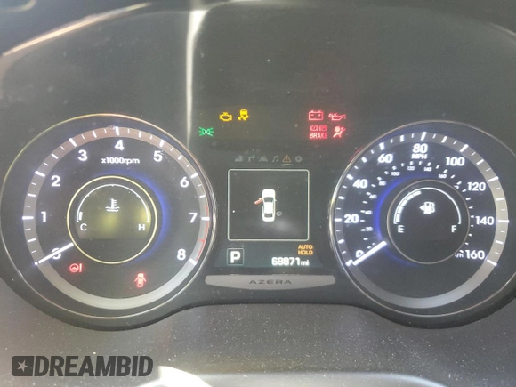 2016 Hyundai Azera Limited z VIN KMHFH4JG0GA507938, wystawiony jako Copart lot #56144255 z przebiegiem 69 871 mil mil oraz Szkoda całkowita • Salvage title. Historia ofert i sprzedaży dostępna na DreamBid. Obrazek 9.