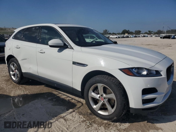 2018 Jaguar F-Pace 30t Premium with VIN SADCJ2GX7JA236427, listed as a Copart auction lot 47453385 with 54,123 mi miles and Salvage title. Bid and sale history available at DreamBid. Image 4.