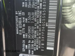 2025 Kia Telluride EX with VIN 5XYP34GC5SG568304, listed as a Copart auction lot 61524815 with 12,491 mi miles and Salvage title. Bid and sale history available at DreamBid. Image 13.