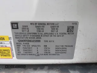 2014 Chevrolet Traverse LS z VIN 1GNKRFED8EJ232688, wystawiony jako IAAI lot #39786590 z przebiegiem 133 418 mil mil oraz . Historia ofert i sprzedaży dostępna na DreamBid. Obrazek 9.