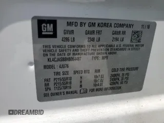 2017 Buick Encore Preferred with VIN KL4CJASB8HB064487, listed as a Copart auction lot 56883075 with 44,185 mi miles and Non repairable. Bid and sale history available at DreamBid. Image 13.