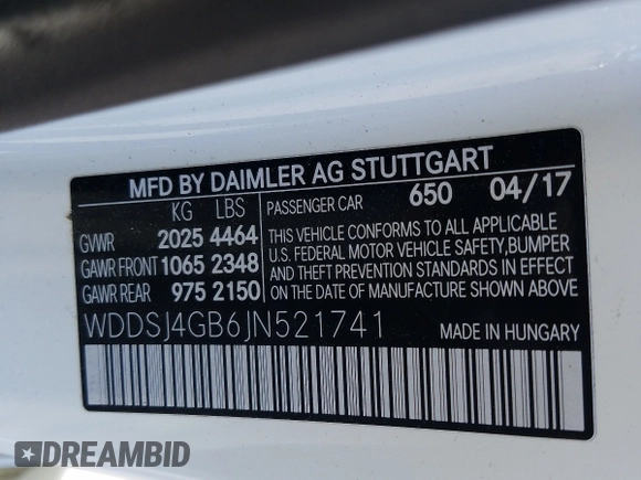 2018 Mercedes-Benz CLA with VIN WDDSJ4GB6JN521741, listed as a Copart auction lot 47350631 with 0 mi miles. Bid and sale history available at carsss.com. Image 10.