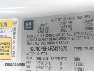 2015 Chevrolet Silverado 1500 Work Truck with VIN 1GCNCPEH4FZ431370, listed as a IAAI auction lot 42032877 with 138,514 mi miles and . Bid and sale history available at DreamBid. Image 9.