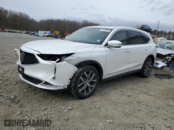 2022 Acura MDX w/Technology Package with VIN 5J8YE1H45NL043239, listed as a Copart auction lot 47295685 with 40,427 mi miles and Salvage Title. Bid and sale history available at carsss.com. Image 1.