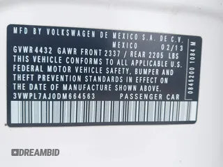 2013 Volkswagen Jetta TDI with VIN 3VWPL7AJ0DM664563, listed as a IAAI auction lot 42271539 with 122,035 mi miles and . Bid and sale history available at DreamBid. Image 9.