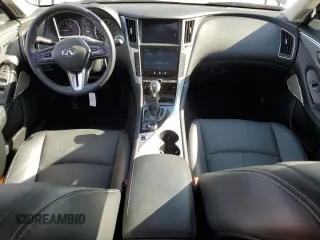 2023 Infiniti Q50 Luxe with VIN JN1EV7BR3PM543411, listed as a Copart auction lot 57782135 with 14,808 mi miles and Salvage title. Bid and sale history available at DreamBid. Image 8.