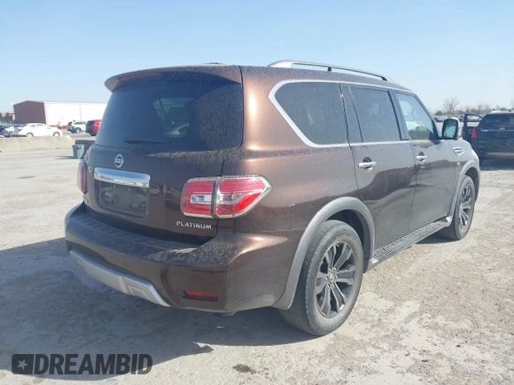 2017 Nissan Armada Platinum with VIN JN8AY2NF1H9302575, listed as a IAAI auction lot 41826613 with 109,914 mi miles. Bid and sale history available at carsss.com. Image 4.