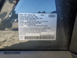 2024 Audi Q8 e-tron Premium Plus z VIN WA15AAGE2RB022720, wystawiony jako Copart lot #80526654 z przebiegiem 11 445 mil mil oraz Szkoda całkowita • Salvage title. Historia ofert i sprzedaży dostępna na DreamBid. Obrazek 14.