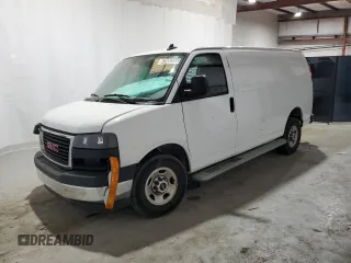 2023 GMC Savana Cargo Van with VIN 1GTW7AFP9P1123588, listed as a Copart auction lot 47600395 with 32,157 mi miles and Clean Title. Bid and sale history available at carsss.com. Image 1.