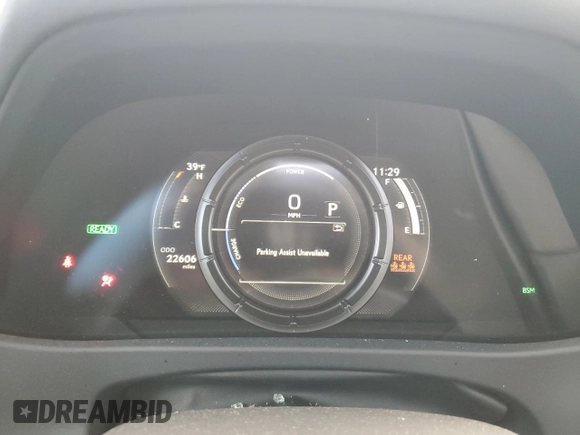 2021 Lexus UX with VIN JTHR9JBH2M2049747, listed as a Copart auction lot 43319555 with 22,606 mi miles and Salvage Title. Bid and sale history available at carsss.com. Image 9.