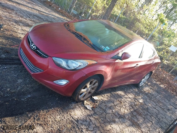 2012 Hyundai Elantra GLS with VIN KMHDH4AE7CU457604, listed as a IAAI auction lot 41993478 with 87,551 mi miles. Bid and sale history available at carsss.com. Image 2.