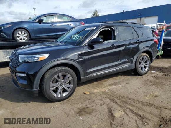 2023 Ford Explorer XLT with VIN 1FMSK8DH9PGB82621, listed as a Copart auction lot 50576485 with 28,026 mi miles and Salvage Title. Bid and sale history available at carsss.com. Image 1.