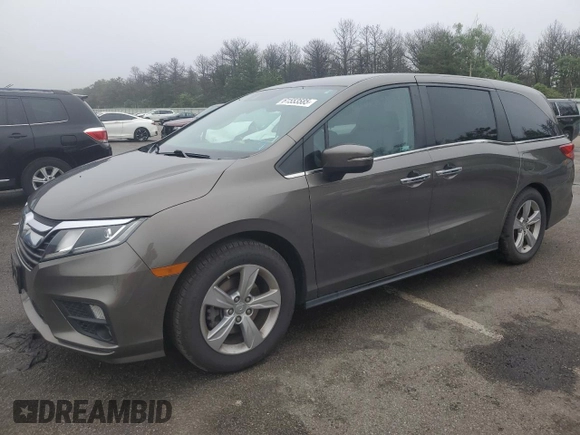 2020 Honda Odyssey EX with VIN 5FNRL6H5XLB069852, listed as a Copart auction lot 61553585 with 34,189 mi miles and Salvage title. Bid and sale history available at DreamBid. Image 1.