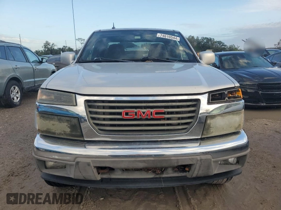 2010 GMC Canyon SLE1 with VIN 1GTJSCDE8A8113137, listed as a Copart auction lot 74610544 with 0 mi miles and Salvage Title. Bid and sale history available at carsss.com. Image 5.