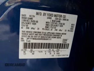2024 Ford Maverick XL with VIN 3FTTW8A99RRB09111, listed as a Copart auction lot 47092635 with 3,466 mi miles and Salvage Title. Bid and sale history available at DreamBid. Image 13.