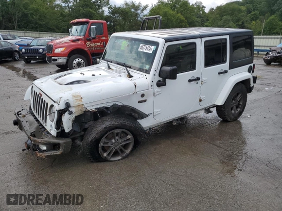 2016 Jeep Wrangler Unlimited Sahara with VIN 1C4BJWEGXGL245041, listed as a Copart auction lot 88099245 with 134,768 mi miles and Salvage title. Bid and sale history available at DreamBid. Image 1.
