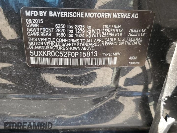2015 BMW X5 xDrive35i z VIN 5UXKR0C52F0P15813, wystawiony jako Copart lot #48817935 z przebiegiem 50 322 mil mil oraz Szkoda całkowita • Salvage title. Historia ofert i sprzedaży dostępna na DreamBid. Obrazek 15.