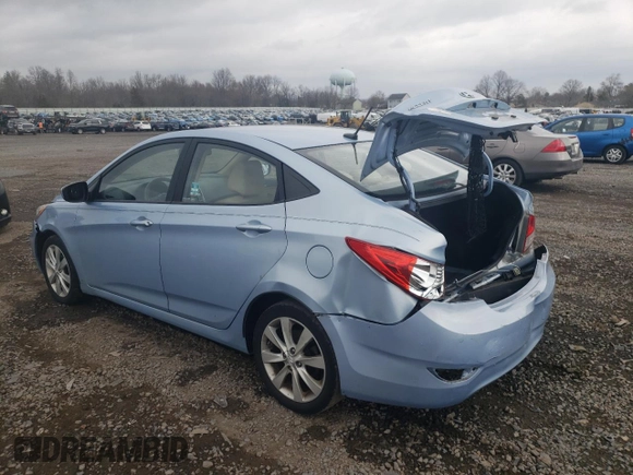 2012 Hyundai Accent GLS with VIN KMHCU4AE2CU185101, listed as a Copart auction lot 51101345 with 126,835 mi miles and Salvage Title. Bid and sale history available at carsss.com. Image 2.