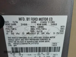 2007 Mercury Mariner with VIN 4M2CU39H07KJ17372, listed as a Copart auction lot 77906304 with 194,603 mi miles and Salvage Title. Bid and sale history available at carsss.com. Image 13.