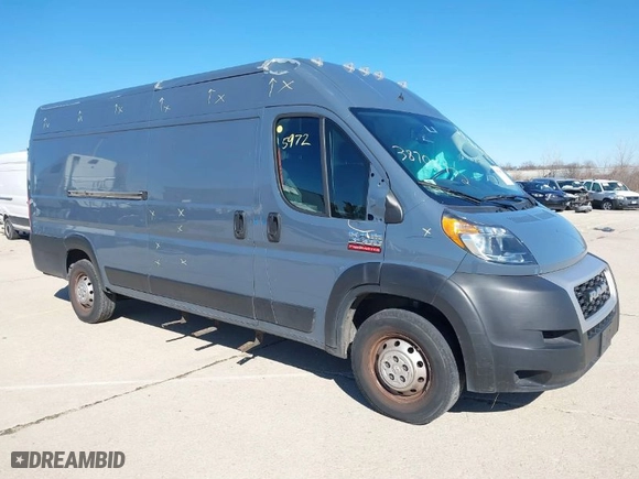 2021 Ram ProMaster Cargo Van with VIN 3C6FRVJG4ME500966, listed as a IAAI auction lot 38705972 with 1 mi miles. Bid and sale history available at carsss.com. Image 1.