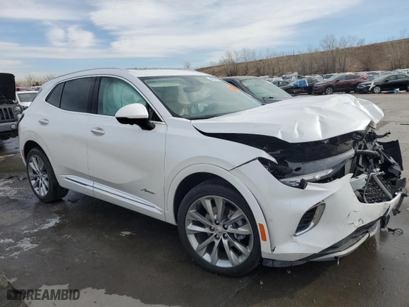 2023 Buick Envision Avenir with VIN LRBFZSR40PD192765, listed as a Copart auction lot 44609335 with 12,077 mi miles and Salvage Title. Bid and sale history available at carsss.com. Image 4.