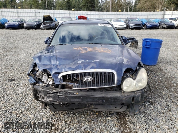 2002 Hyundai Sonata with VIN KMHWF25S12A520554, listed as a Copart auction lot 43483194 with 131,409 mi miles and Salvage Title. Bid and sale history available at carsss.com. Image 5.