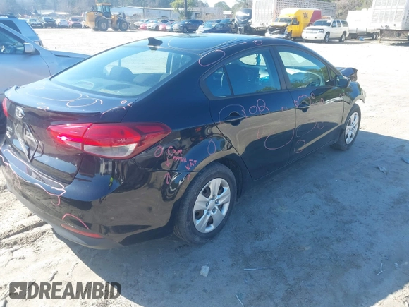2017 Kia Forte LX with VIN 3KPFK4A79HE045187, listed as a IAAI auction lot 41428484 with 87,938 mi miles. Bid and sale history available at carsss.com. Image 4.