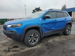 2019 Jeep Cherokee Trailhawk with VIN 1C4PJMBX7KD308842, listed as a Copart auction lot 59807225 with 65,908 mi miles and Clean title. Bid and sale history available at DreamBid. Image 1.
