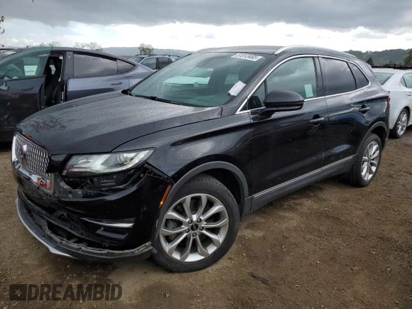 2019 Lincoln MKC Select with VIN 5LMCJ2D92KUL29608, listed as a Copart auction lot 51013465 with 50,595 mi miles and Salvage Title. Bid and sale history available at carsss.com. Image 1.