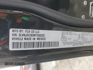 2021 Jeep Compass Limited z VIN 3C4NJDCB3MT593322, wystawiony jako Copart lot #45524575 z przebiegiem 43 105 mil mil oraz Szkoda całkowita • Salvage title. Historia ofert i sprzedaży dostępna na DreamBid. Obrazek 14.