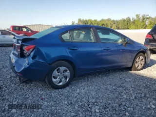 2013 Honda Civic LX with VIN 19XFB2F59DE040948, listed as a Copart auction lot 52845595 with 75,685 mi miles and Non Repairable. Bid and sale history available at DreamBid. Image 3.