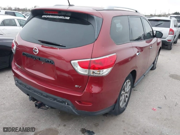 2016 Nissan Pathfinder S with VIN 5N1AR2MN2GC605783, listed as a IAAI auction lot 41287414 with 206,515 mi miles. Bid and sale history available at carsss.com. Image 4.